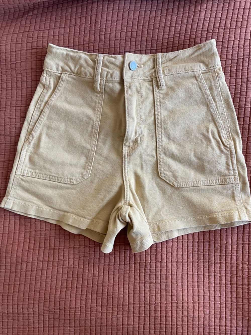 Just Black Denim High-Rise MUSTARD YELLOW Women's Utility Shorts NWT